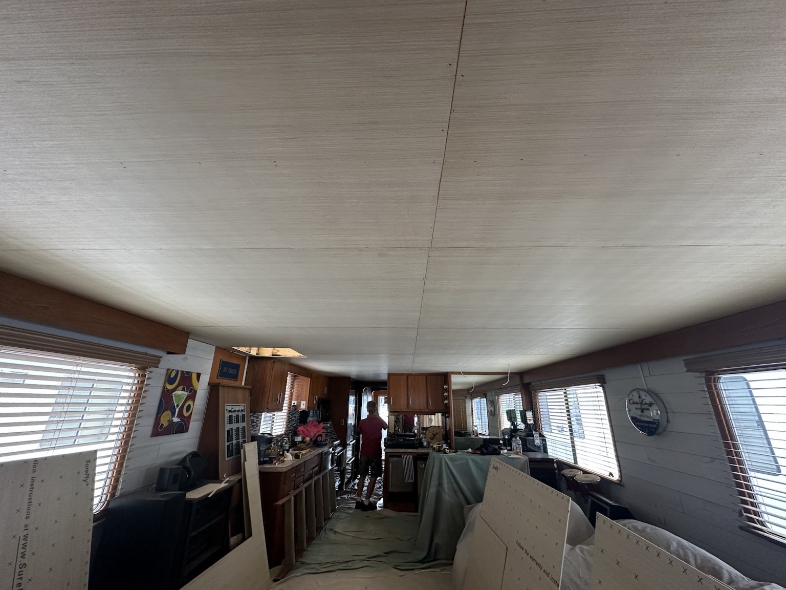Marine coffered ceiling renovation process — photo 8