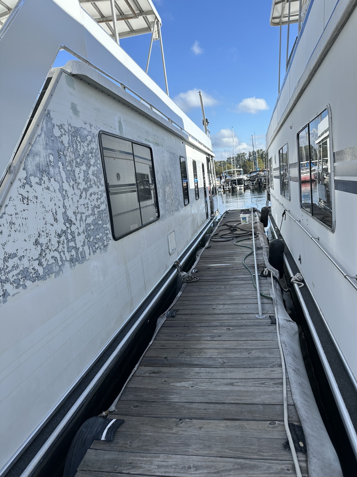 Marine fiberglass and exterior before repair