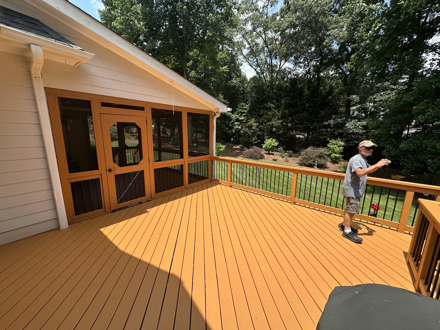 Completed deck and screened porch project — view 8