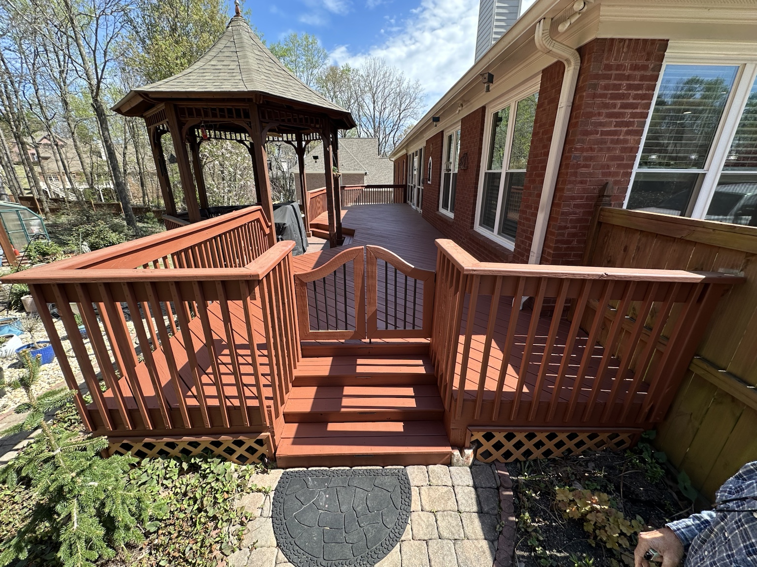 Finished residential deck and exterior renovation